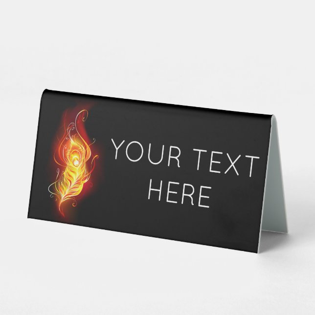 Fire Peacock Feather Table Tent (Front)