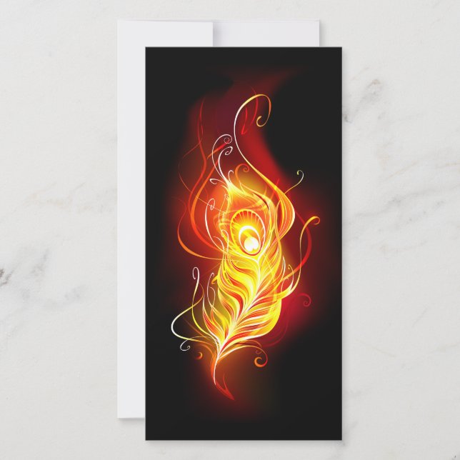 Fire Peacock Feather Thank You Card (Front)