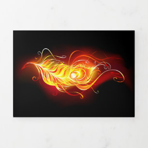Fire Peacock Feather Tri-Fold Program