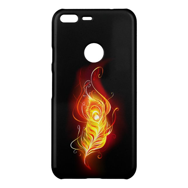 Fire Peacock Feather Uncommon Google Pixel XL Case (Back)