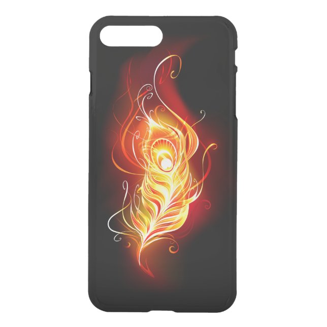 Fire Peacock Feather Uncommon iPhone Case (Back)
