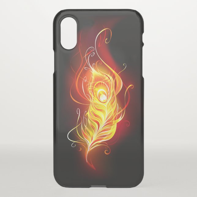 Fire Peacock Feather Uncommon iPhone Case (Back)
