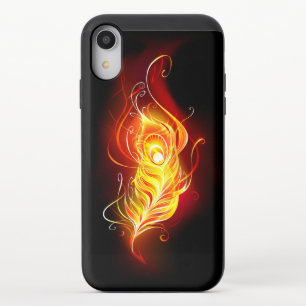 Fire Peacock Feather iPhone XR Slider Case