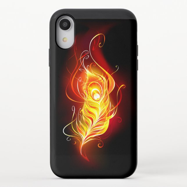 Fire Peacock Feather Uncommon iPhone Case (Back)