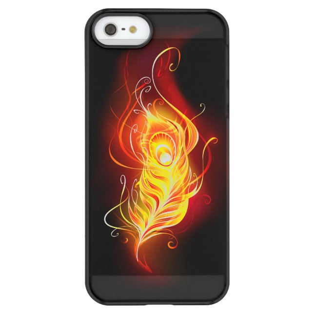 Fire Peacock Feather Uncommon iPhone Case (Back)