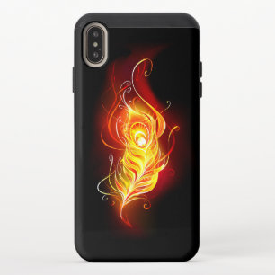 Fire Peacock Feather iPhone XS Max Slider Case