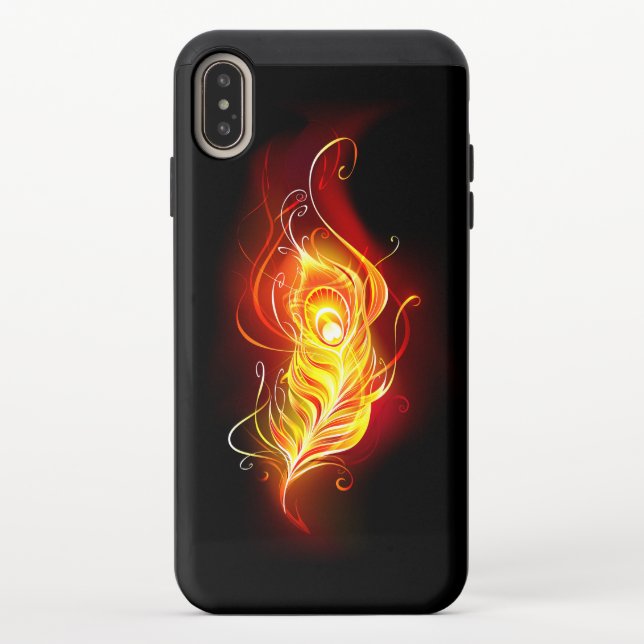 Fire Peacock Feather Uncommon iPhone Case (Back)