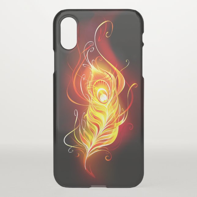 Fire Peacock Feather Uncommon iPhone Case (Back)