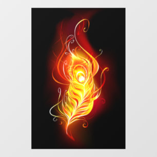 Fire Peacock Feather Wall Decal