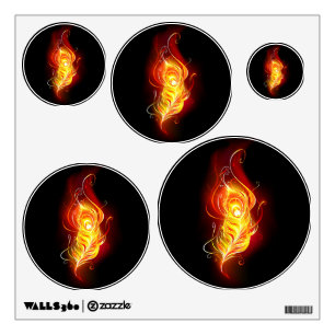 Fire Peacock Feather Wall Decal