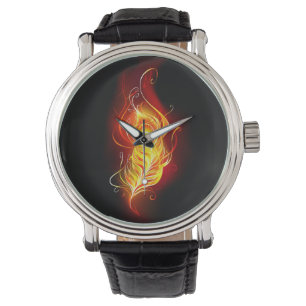 Fire Peacock Feather Watch