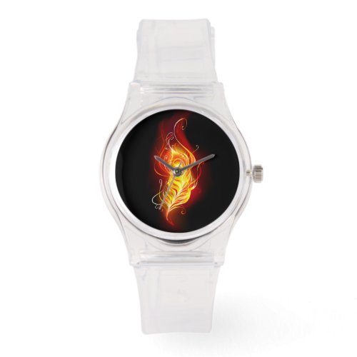 Fire Peacock Feather Watch