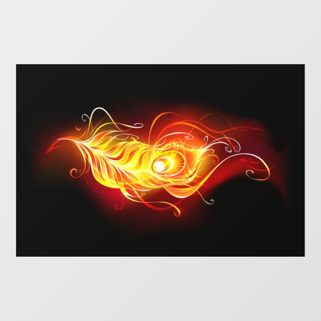 Fire Peacock Feather Window Cling (Sheet)