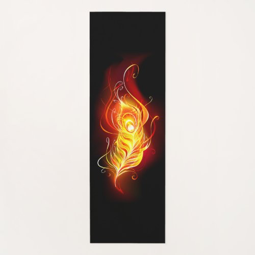 Fire Peacock Feather Yoga Mat