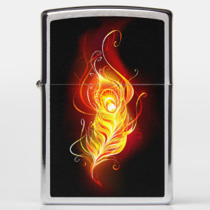 Fire Peacock Feather Zippo Lighter