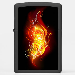 Fire Peacock Feather Zippo Lighter