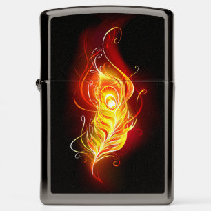 Fire Peacock Feather Zippo Lighter