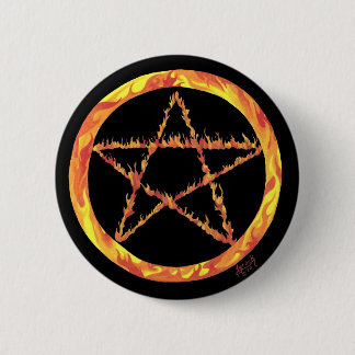 Fire Pentacle Pinback Button