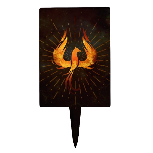Fire Phoenix Bird Cake Topper (Front)