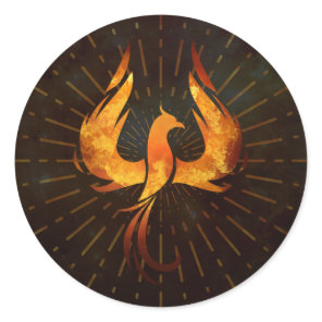 Fire Phoenix Bird Classic Round Sticker