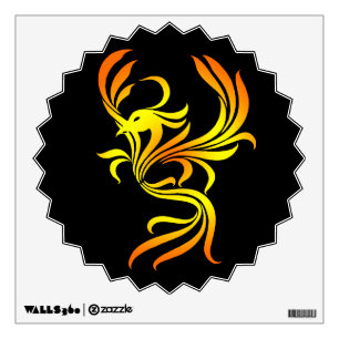 Fire Phoenix on Black Wall Decal