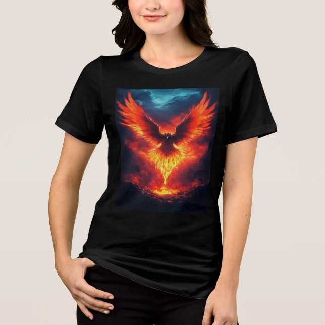 Fire Phoenix Rising Tri-Blend Shirt (Front)