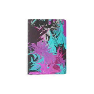 Fire Pink and Blue Passport Holder