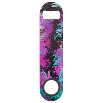 Fire Pink And Blue Stainless Steel Bottle Opener by zzl_157558655514628 at Zazzle