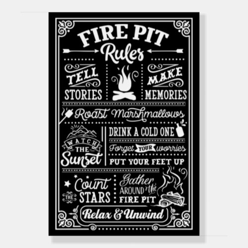 Fire Pit Rules _ beige Foam Board
