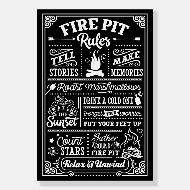 Fire Pit Rules - beige Foam Board (Front)