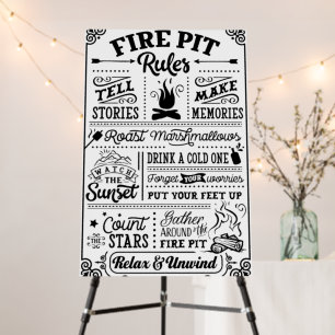 Fire Pit Rules Foam Board