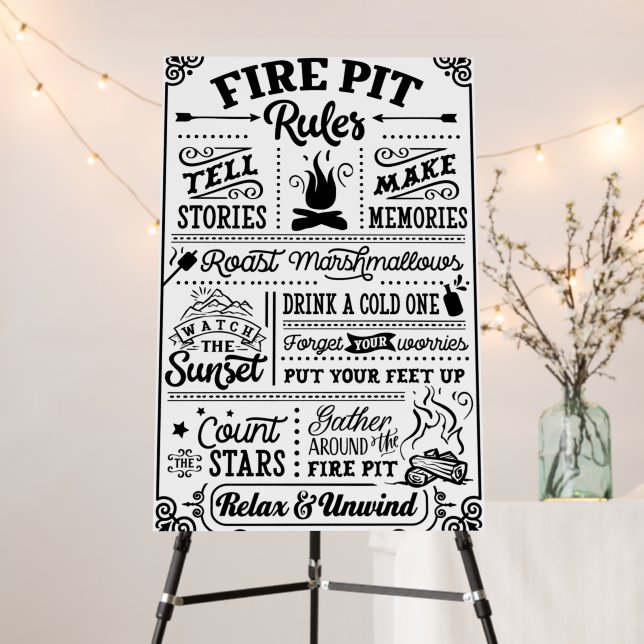 Fire Pit Rules Foam Board (In Situ (Stand))