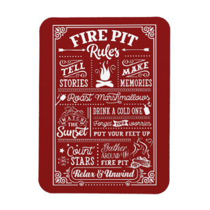 Fire Pit Rules List Custom Background Magnet