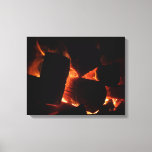 Fire Pit Winter Burning Logs Canvas Print