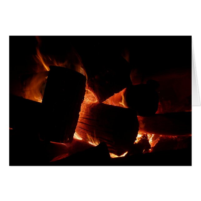 Fire Pit Winter Burning Logs Cards (Front Horizontal)