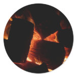 Fire Pit Winter Burning Logs Classic Round Sticker