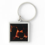 Fire Pit Winter Burning Logs Keychain