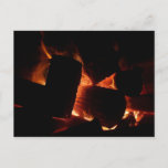 Fire Pit Winter Burning Logs Postcard