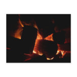 Fire Pit Winter Burning Logs Postcard