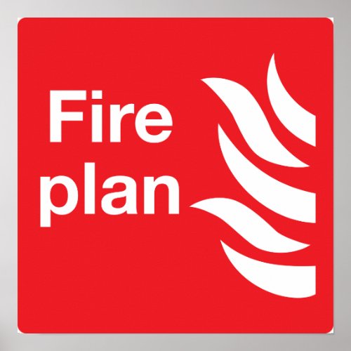 Fire Plan Sign Poster