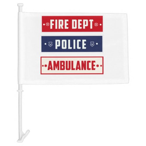 Fire Police Ambulance Logo Thunder_Cove Car Flag