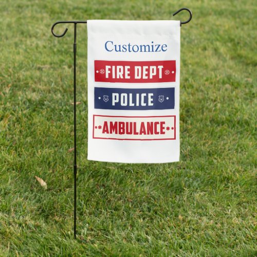 Fire Police Ambulance Logo Thunder_Cove Garden Flag