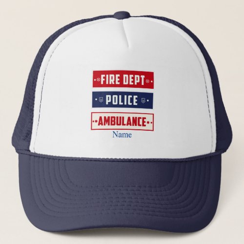 Fire Police Ambulance Logo Thunder_Cove  Trucker Hat