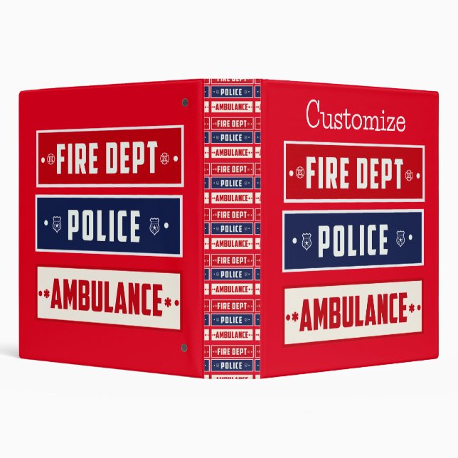 Fire Police Ambulance Thunder_Cove 3 Ring Binder (Background)