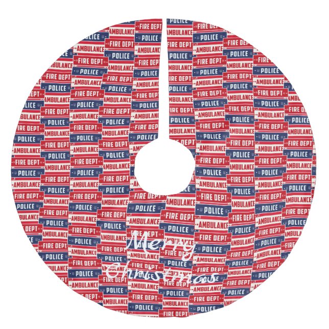 Fire Police Ambulance Thunder_Cove Brushed Polyester Tree Skirt (Front)