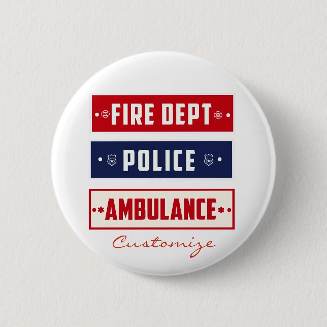 Fire Police Ambulance Thunder_Cove Button (Front)