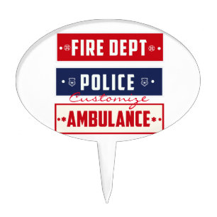 Fire Police Ambulance Thunder_Cove Cake Topper
