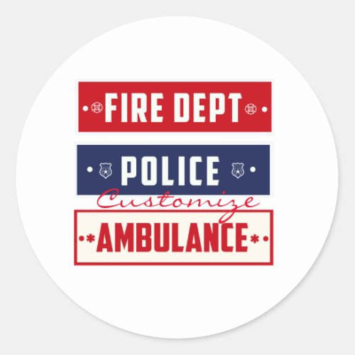 Fire Police Ambulance Thunder_Cove Classic Round Sticker