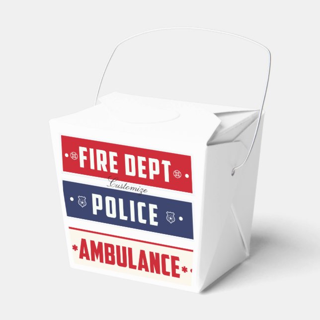 Fire Police Ambulance Thunder_Cove Favor Boxes (Front Side)