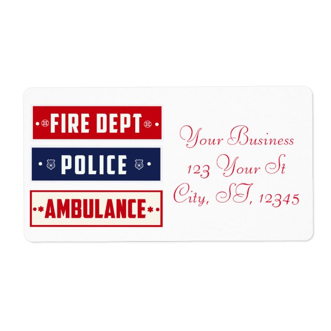 Fire Police Ambulance Thunder_Cove Label (Front)
